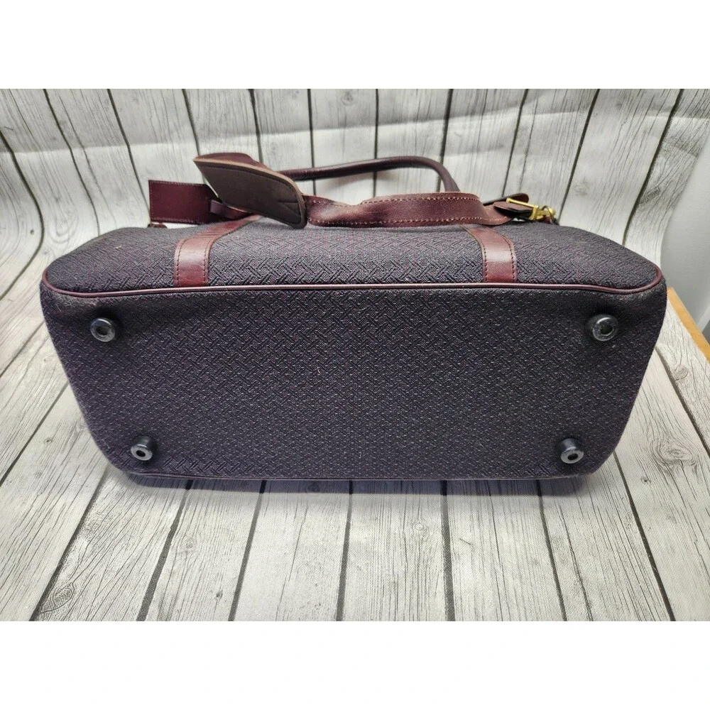 Hartmann Tweed Burgundy Leather Briefcase Attache Case Tote Overnight Bag Travel